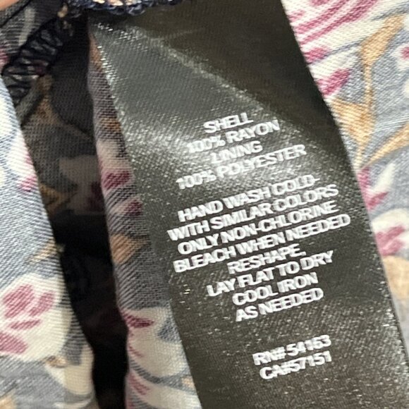 Jessica Howard Dress Womans 24 Blue Floral Tiered Midi Ruffle V Neck Balloon Slv - Picture 4 of 9